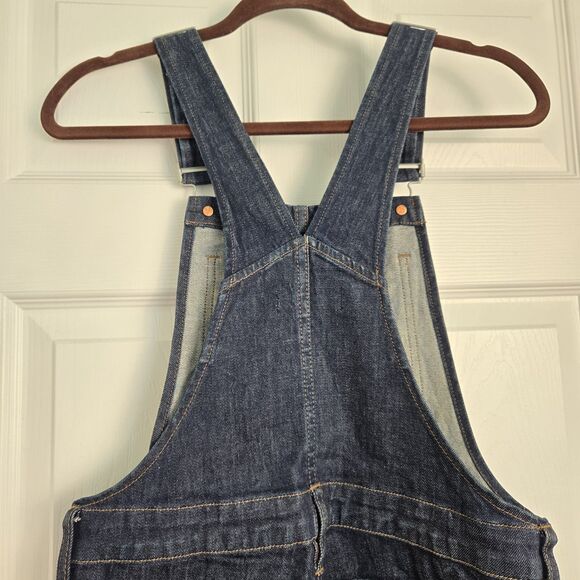 Madewell Flea Market Overalls Dark Denim Flare Leg Adjustable Straps Size Medium - Picture 4 of 11